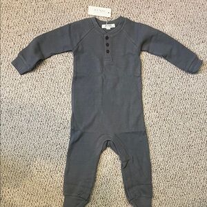 NWT Colored Organics Charcoal Romper 18-24M